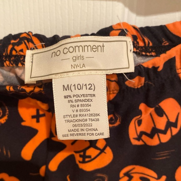 Girls Halloween Leggings, Jack-O-Lantern Leggings Size 10/12, Pumpkin Leggings - Picture 5 of 9